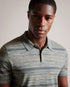 MAUDA-Knitwear-It's all in the details:By choosing Ted Baker cotton products, you're supporting our investment in the Better Cotton Initiative's mission. This product is sourced via a system of mass balance and therefore may not contain Better Cotton. Knitted polo shirt Short sleeved Sketchy stripe print Classic collar Cotton blend Mukasa is 6'2.5" / 1.89m and wears Stone in a Ted size 3- Ted Baker Romania